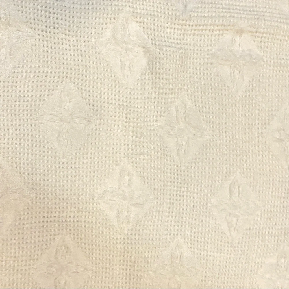 Gorgeous Hand knit White Throw Blanket or Baby Blanket - Square  40in